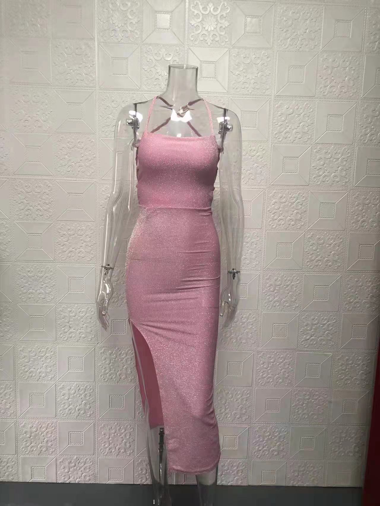 Women's backless bodycon maxi evening dress detail 12