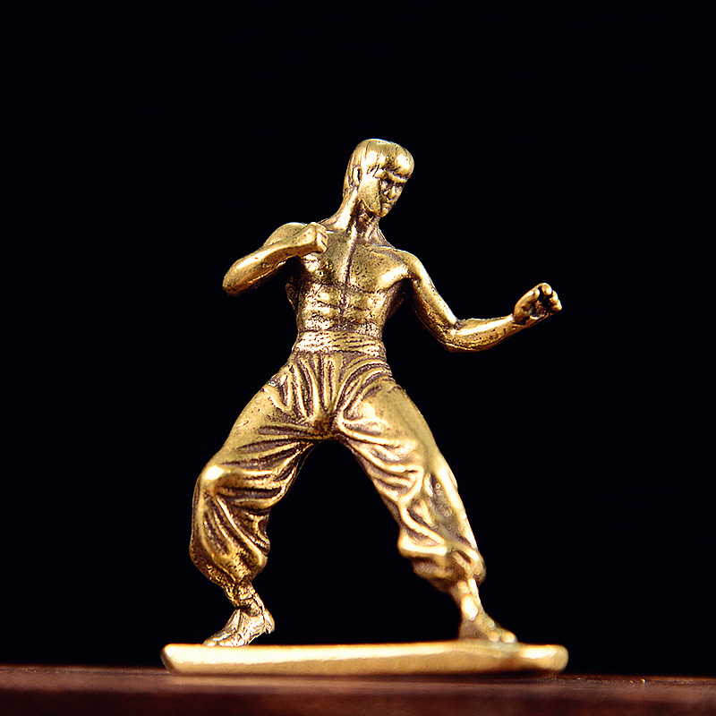 Martial Arts-Inspired Brass Desk Figurine for Home Decor - product image 3