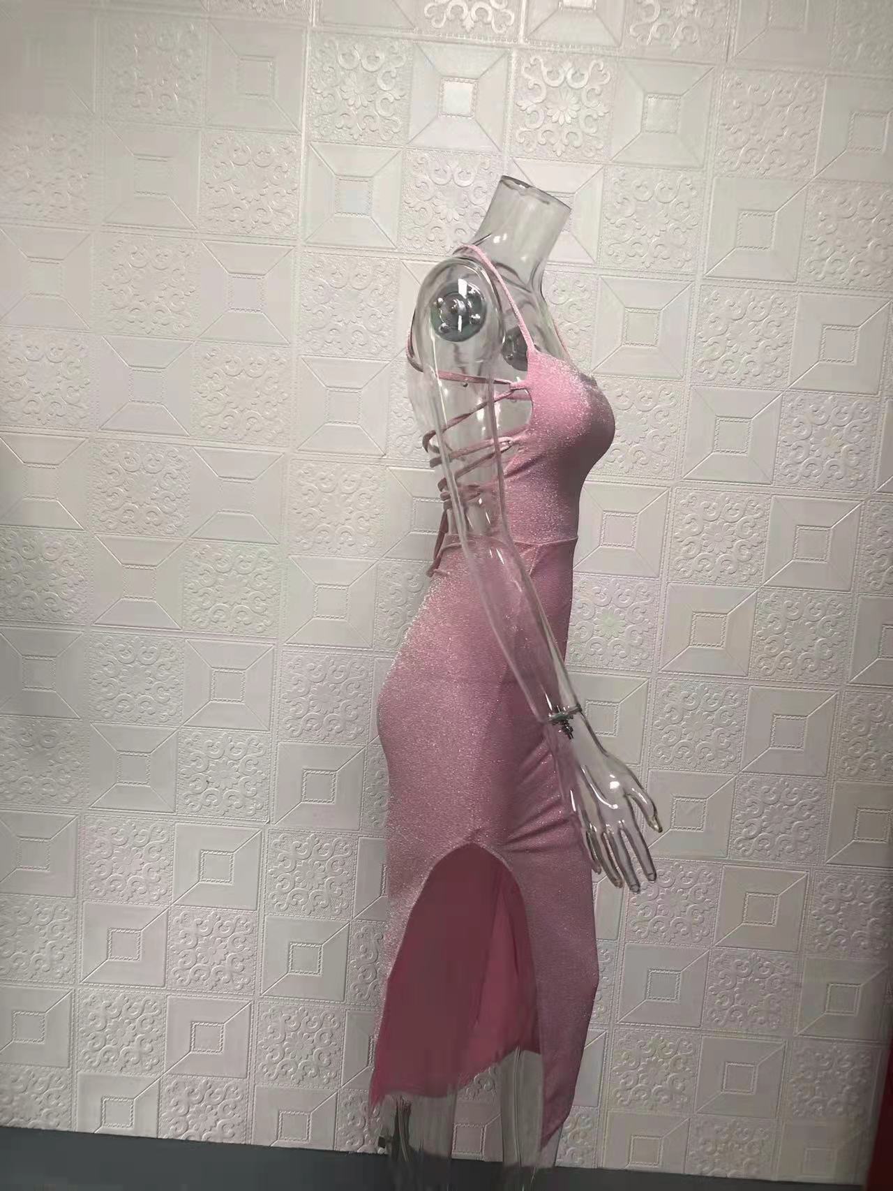 Women's backless bodycon maxi evening dress detail 13