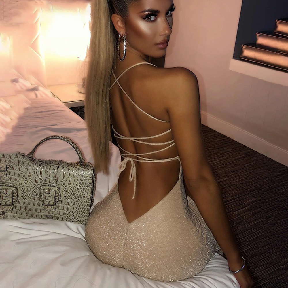 Women's backless bodycon maxi evening dress detail 4