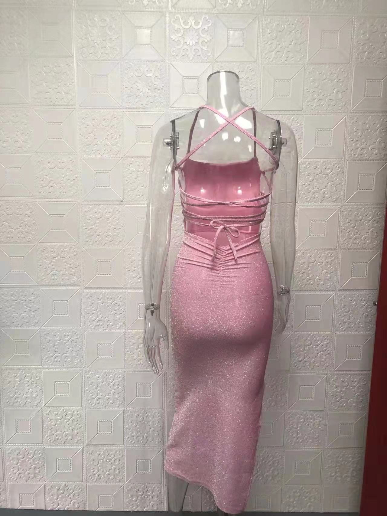 Women's backless bodycon maxi evening dress detail 14