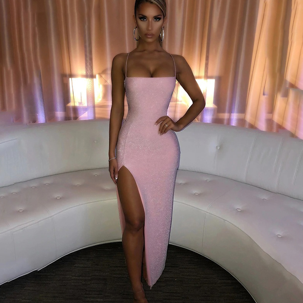 Women's backless bodycon maxi evening dress detail 6