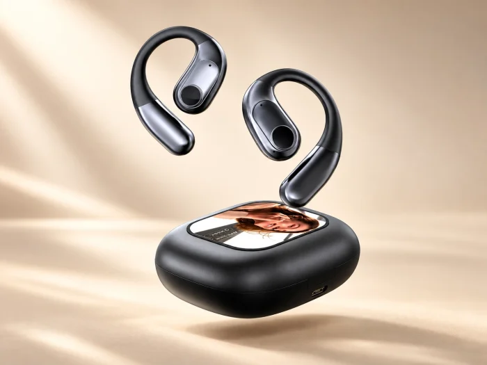 K69 AI Intelligent Simultaneous Translation Bluetooth Earbuds, Multi-Language Recording and Transcription, Touch Screen Ear-Hook Design